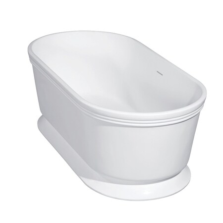 Aqua Eden 59.06 L, 29.72 W, Glossy White/Matte White, Solid Surface White Stone VRTDE593023